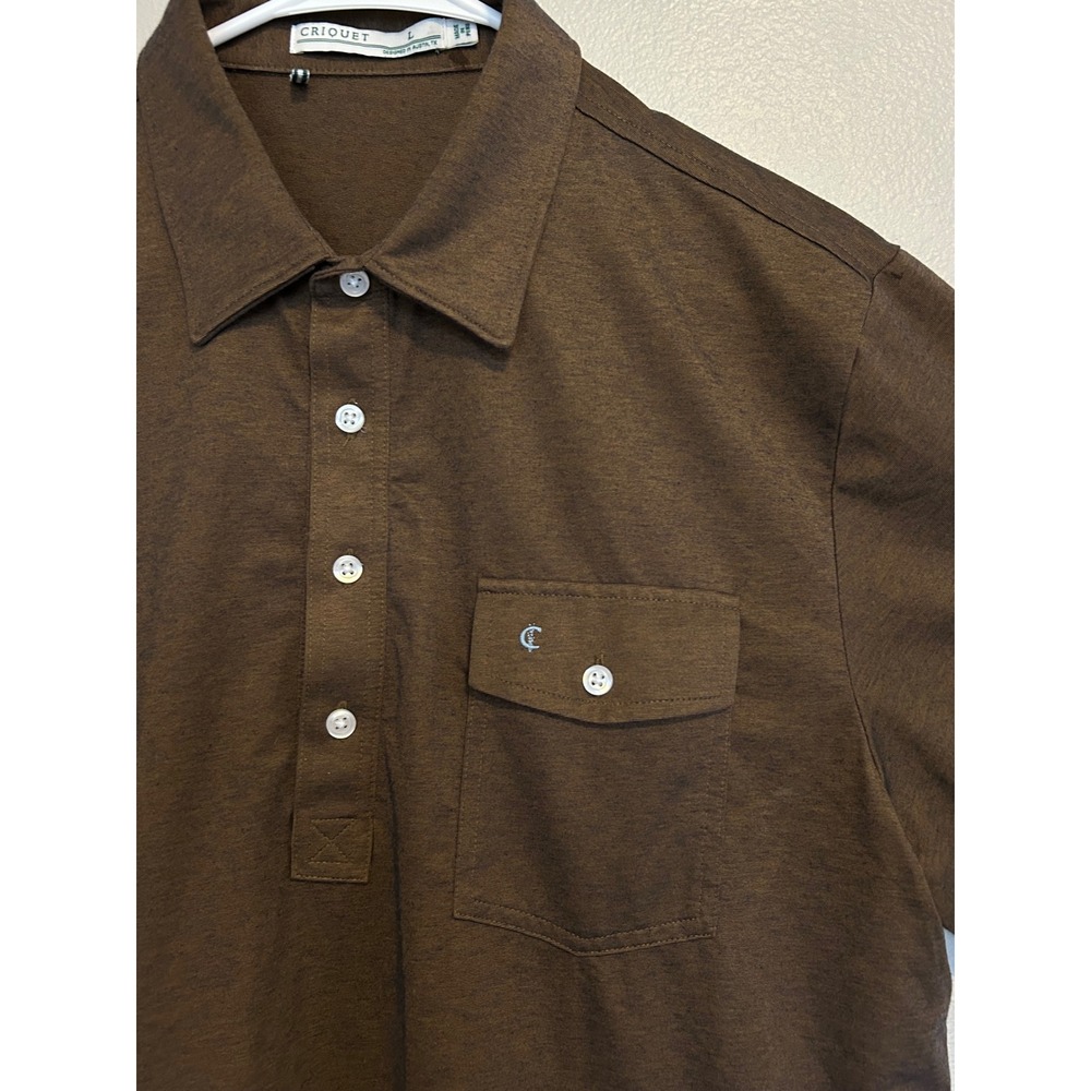 Criquet Performance golf Jersey Players polo Shirt Woodsmoke 
large preppy - Picture 4 of 7